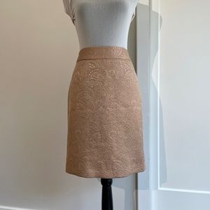Vintage Y2K/1990s Banana Republic Paisley Gold Thread Pencil Skirt Size